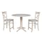 International Concepts Round 42 in Rd Ped Gathering Ht Table, 2 Stools, Unfinished, Ready to Finish, 42 in W, 42 in L, Wood K-42DPT-27-S312-2 - alternate 1